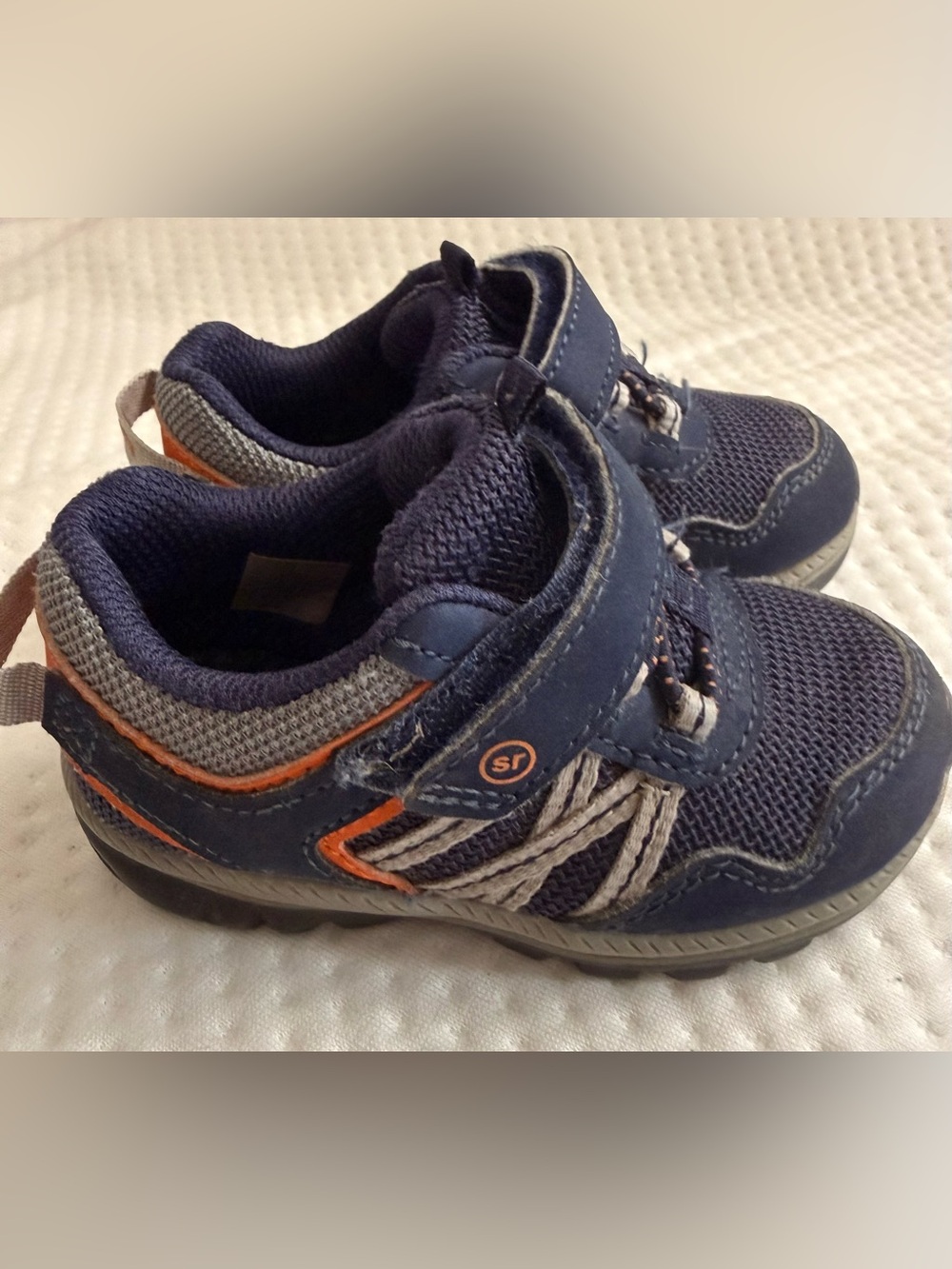 Stride Rite Navy Blue and Orange Sneakers - Picture 4 of 11